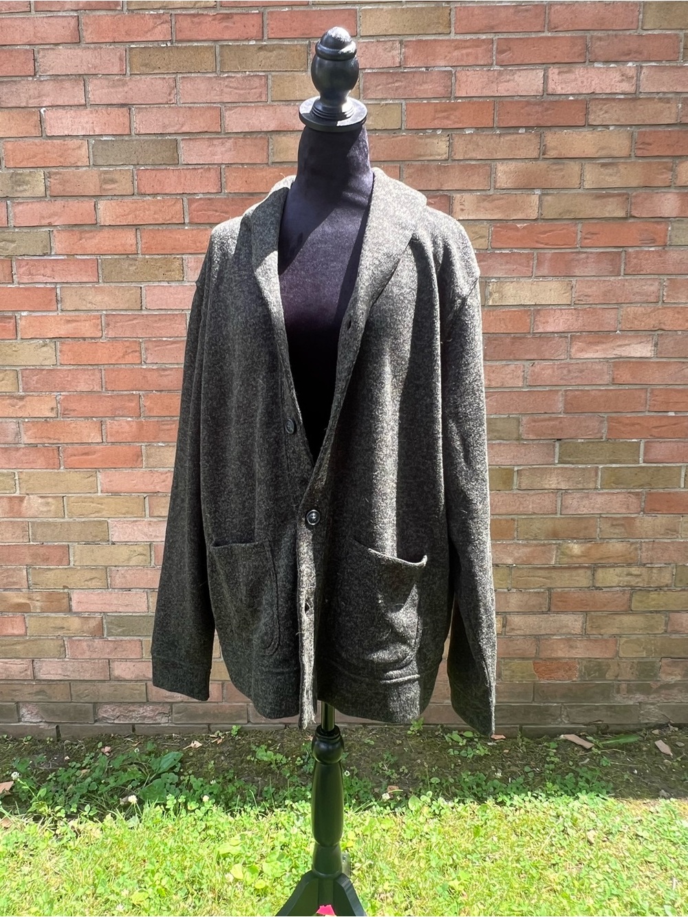 Old Navy Men's Dark Gray Heather Button Cardigan